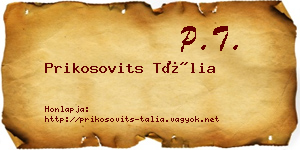Prikosovits Tália névjegykártya
